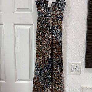 APRICOT Navy and Brown Paisley Maxi Dress